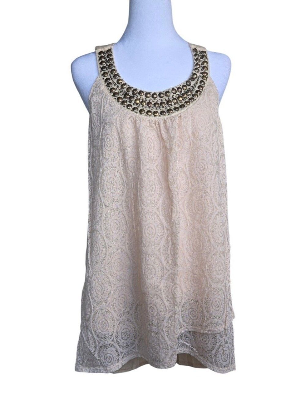 Maurices Women's PLUS Size 2 Beige Asymmetrical Racerback Blouse